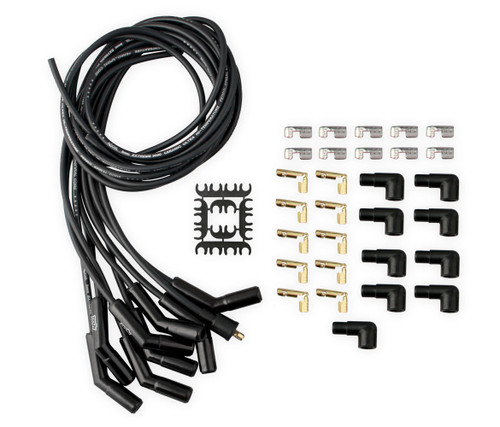 Accel 9002CK Spark Plug Wire Set, Extreme 9000 Ceramic, Spiral Core, 8 mm, Black, Factory Style Ceramic Plug Boots, Universal V8, Kit