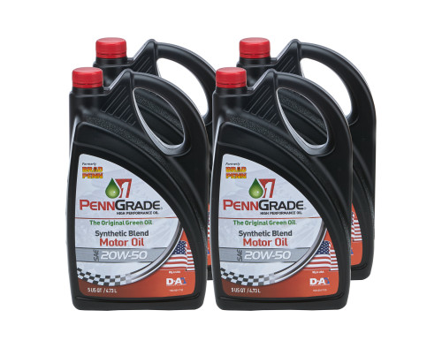 Penngrade Motor Oil 71190 Motor Oil, 20W50, Semi-Synthetic, 5 qt Jug, Set of 4