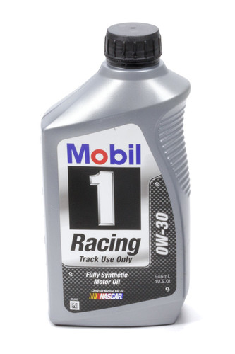 Mobil 1 MOB102622-1 Motor Oil, Racing, 0W30, Synthetic, 1 qt Bottle, Each