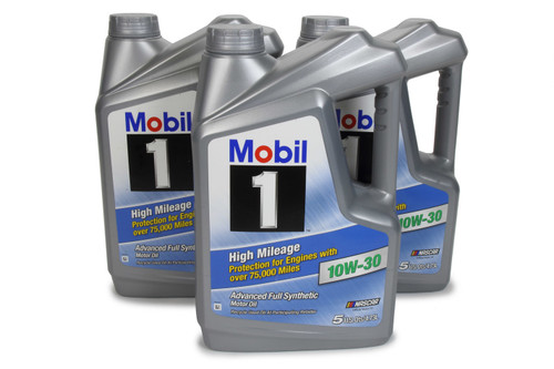 Mobil 1 120770 Motor Oil, High Mileage, 10W30, Synthetic, 5 qt Jug, Set of 3