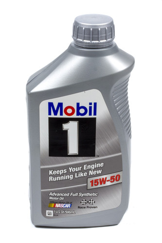 Mobil 1 MOB122377-1 Motor Oil, 15W50, Synthetic, 1 qt Bottle, Each