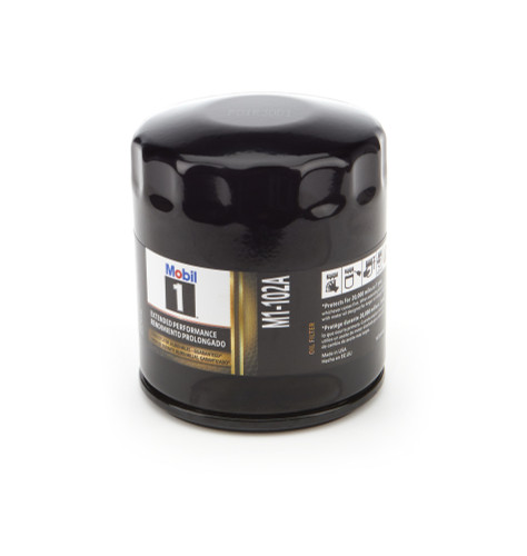 Mobil 1 M1-102A Oil Filter, Extended Performance, Canister, Screw-On, 3.400 in. Tall, 3/4-16 in. Thread, Steel, Black Paint, Various Applications, Each