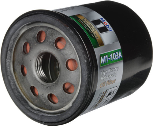 Mobil 1 M1-103A Oil Filter, Canister, Screw-On, 13/16-16 in. Thread, Steel, Black Paint, Various GM Applications, Each