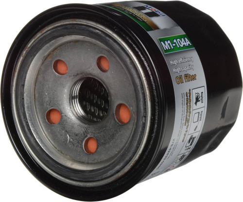 Mobil 1 M1-104A Oil Filter, Canister, Screw-On, 3.080 in. Tall, 20 mm x 1.50 Thread, Steel, Black Paint, Various Applications, Each