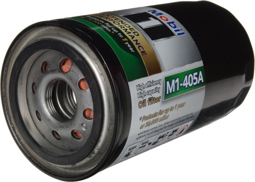 Mobil 1 M1-405A Oil Filter, Canister, Screw-On, 6.65 in. Tall, 1-16 in. Thread, Steel, Black Paint, Various Applications, Each