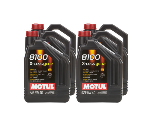 Motul USA 110905 Motor Oil, 8100 X-Cess Gen2, 5W40, Synthetic, 5 L Bottle, Set of 4