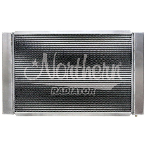 Northern Radiator 204116B Radiator, Custom, Welding Required, 27.125 in. W x 16.5 in. H x 4.25 in. D, 1-1/2 in. Inlet, 1-3/4 in. Outlet, Aluminum, Natural, Kit