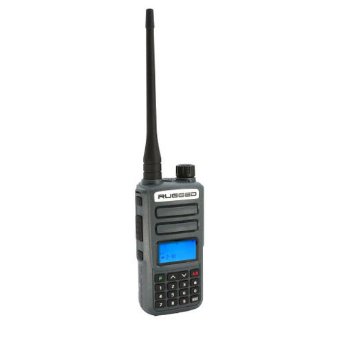 Rugged Radios GMR2-PLUS 2-Way Radio, 1 Man, UHF / VHF Signal, GMRS / FRS Channels, Plastic, Black, Each