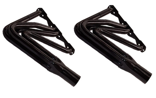 Schoenfeld 1122BUCM2 Headers, DIRT Modified, 1.625 in. Primary, 3 in. Collector, Steel, Black Paint, Small Block Chevy, Pair