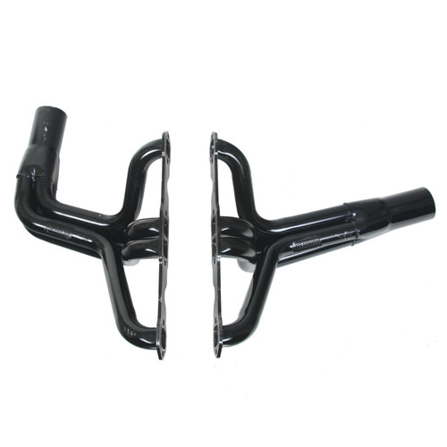 Schoenfeld 1155LBCM2 Headers, Long Tube, 1.625 in. Primary, 3 in. Collector, Steel, Black Paint, Small Block Chevy, Pair