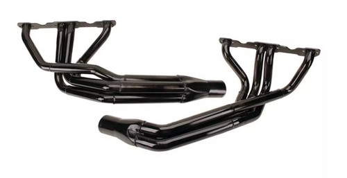 Schoenfeld 1155LBVCM-3 Headers, Long Tube, 1.625 to 1.75 in. Primary, 3 in. Collector, Steel, Black Paint, Small Block Chevy, Pair