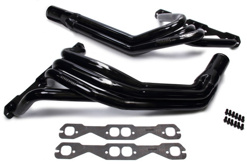 Schoenfeld 1155LCM2 Headers, Dirt Late Model, 1.625 in. Primary, 3 in. Collector, Steel, Black Paint, Small Block Chevy, Pair