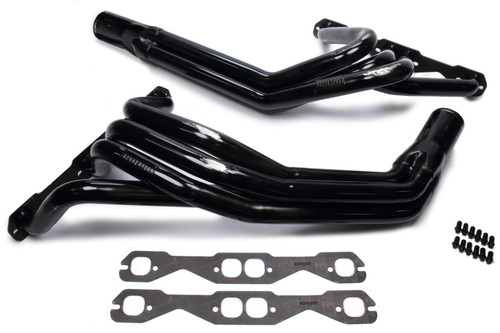 Schoenfeld 1155LV3CM-3 Headers, IMCA Modified, 1.625 to 1.875 in. Primary, 3 in. Collector, Steel, Black Paint, Small Block Chevy, Pair