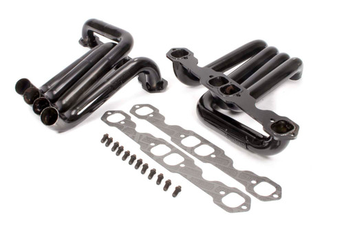 Schoenfeld 130 Headers, Zoomie / Grass Burner, 1.75 in. Primary, Steel, Black Paint, Small Block Chevy, GM A-Body / F-Body, Pair
