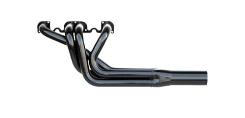 Schoenfeld 144VCM2 Headers, Conventional Crossover, 1.5 to 1.625 in. Primary, 3 in. Collector, Steel, Black Paint, Small Block Chevy, Pair