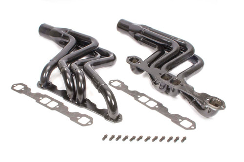 Schoenfeld 166VA Headers, Street Stock, 1.75 to 1.875 in. Primary, 3.5 in. Collector, Steel, Black Paint, Small Block Chevy, GM A-Body / F-Body / X-Body, Pair