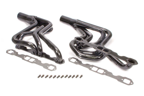 Schoenfeld 185 Headers, Street Stock, 1.625 in. Primary, 3 in. Collector, Steel, Black Paint, Small Block Chevy, GM A-Body / F-Body / G-Body, Pair