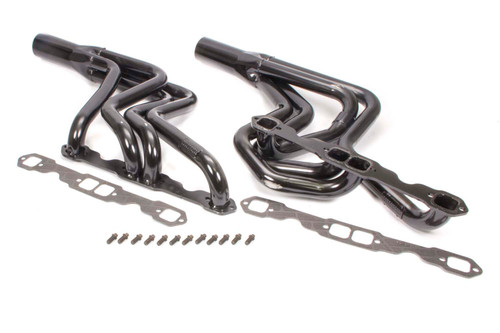 Schoenfeld 185M Headers, Street Stock, 1.625 in. Primary, 3 in. Collector, Steel, Black Paint, Small Block Chevy, GM A-Body / F-Body / G-Body, Pair