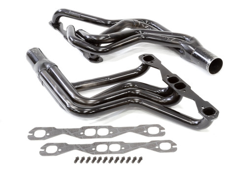 Schoenfeld 185MCM2 Headers, Street Stock, 1.625 in. Primary, 3 in. Collector, Steel, Black Paint, 602 Crate, Small Block Chevy, GM A-Body / F-Body / G-Body, Pair