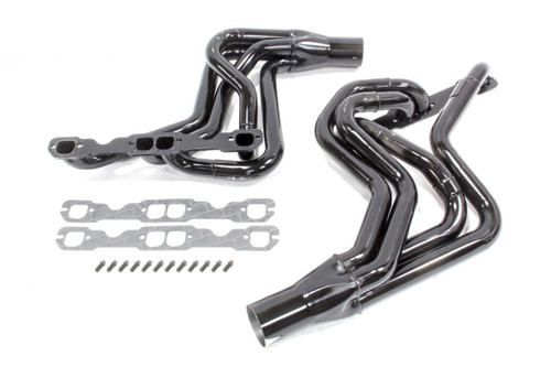 Schoenfeld 185VCM Headers, Street Stock, 1.625 to 1.75 in. Primary, 3 in. Collector, Steel, Black Paint, Small Block Chevy, GM A-Body / F-Body / G-Body, Pair