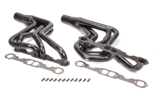 Schoenfeld 186-3 Headers, Street Stock, 1.75 in. Primary, 3 in. Collector, Steel, Black Paint, Small Block Chevy, GM A-Body / F-Body / G-Body, Pair