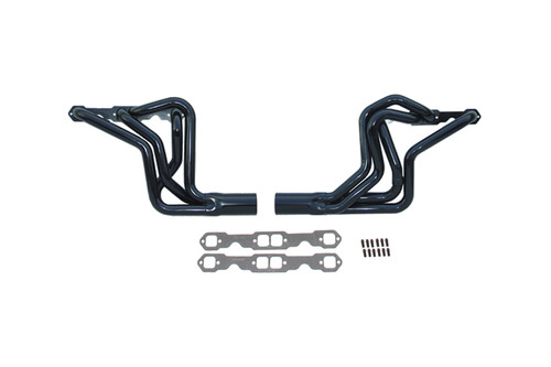 Schoenfeld 186CM Headers, IMCA Modified, 1.75 in. Primary, 3.5 in. Collector, Steel, Black Paint, Small Block Chevy, Pair