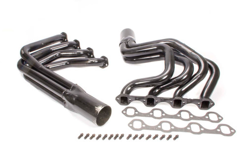 Schoenfeld 3186 Headers, IMCA Modified, 1.75 in. Primary, 3.5 in. Collector, Steel, Black Paint, Small Block Ford, Pair