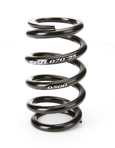 Swift Springs 070-250-500 B Coil Springs, Barrel, Coil-Over, 2.5 in. ID, 7 in. Length, 500 lb/in Spring Rate, Steel, Black Powder Coat, Each