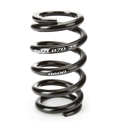 Swift Springs 070-250-600 B Coil Springs, Barrel, Coil-Over, 2.5 in. ID, 7 in. Length, 600 lb/in Spring Rate, Steel, Black Powder Coat, Each