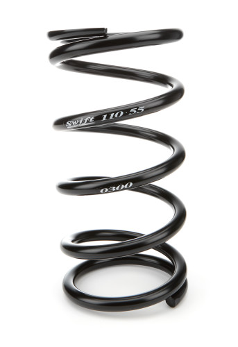Swift Springs 110-550-300 Coil Spring, Conventional, 5.5 in. OD, 11 in. Length, 300 lb/in Spring Rate, Front, Steel, Black Powder Coat, Each