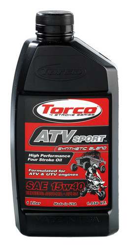Torco T691540C Motor Oil, ATV Sport, 15W40, Semi-Synthetic, 4 Stroke, 1 L Bottle, Set of 12