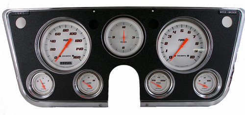 Classic Instruments CT67VSW Gauge Kit, Velocity Series, Analog, Clock / Fuel Level / Oil Pressure / Speedometer / Tachometer / Voltmeter / Water Temperature, White Face, GM Fullsize Truck 1967-72, Kit