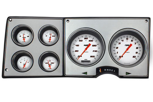 Classic Instruments CT73VSW Gauge Kit, Velocity Series, Analog, Fuel Level / Oil Pressure / Speedometer / Voltmeter / Water Temperature / Tachometer, White Face, GM Fullsize SUV / Truck 1973-87, Kit