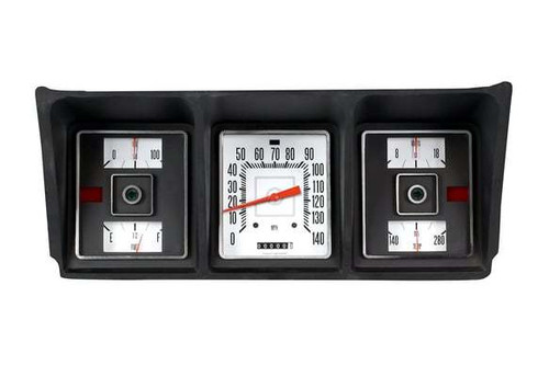 Classic Instruments FT73W Gauge Kit, Direct-Fit, Analog, Fuel Level / Oil Pressure / Speedometer / Voltmeter / Water Temperature, White Face, Ford Fullsize Truck 1973-79, Kit