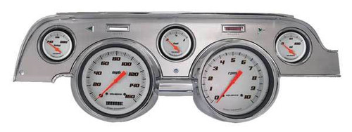 Classic Instruments MU67VSWBA Gauge Kit, Velocity Series, Analog, Fuel Level / Oil Pressure / Speedometer / Water Temperature / Tachometer, White Face, Ford Mustang 1967-68, Kit