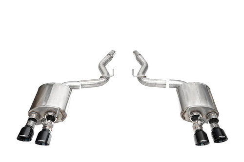 Corsa Performance 21267BLK Exhaust System, Sport, Axle-Back, 3 in. Diameter, 4.5 in. Black Polished Tips, Stainless, Natural, Ford Coyote, Ford Mustang 2024, Kit