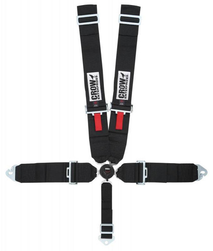 Crow Safety Gear 11144 Harness, Kam Lock, 5 Point, SFI 16.1, 52 in. Length, Pull Down Adjust, Clip In / Wrap Around, Individual Harness, Black, Kit