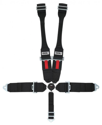 Crow Safety Gear 11144-6DB Harness, Kam Lock, 6 Point, SFI 16.1, 50 in. Length, Pull Down Adjust, Clip In / Wrap Around, Individual Harness, Black, Kit