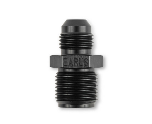 Earls AT991947LERL Fitting, Adapter, Straight, 5/8-18 in. Inverted Flare to 6 AN Male, Aluminum, Black Anodized, Each