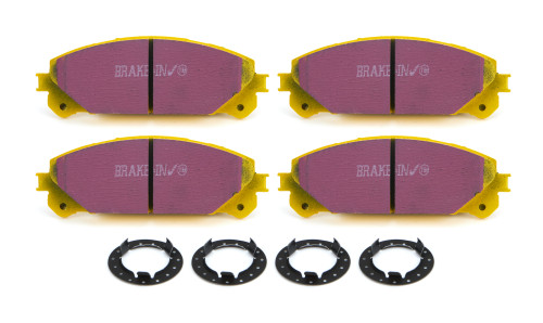 EBC Brakes USA Inc DP41837R Brake Pads, Yellow Stuff, High Friction, Front, Para-Aramid, Toyota / Lexus Compact SUV 2013-21, Set of 4