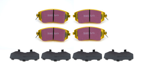 EBC Brakes USA Inc DP41884R Brake Pads, Yellow Stuff, High Friction, Front, Para-Aramid, Subaru BRZ / Forester 2012-20, Set of 4