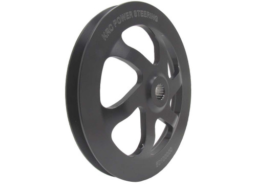 KRC Power Steering KRC 50100000 Power Steering Pump Pulley, V-Belt, 1 Groove, KRC 17 Spline, 6 in. Diameter, Aluminum, Black Anodized, KRC Power Steering Pumps, Each