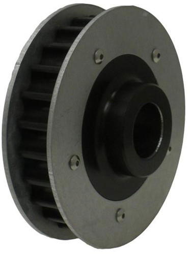 KRC Power Steering KRC 81508024 Alternator Pulley, HTD, 24 Tooth, 10 mm Bore, Belt Guides, Aluminum, Black Anodized, Each