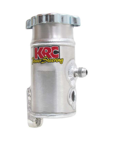KRC Power Steering KRC 91312000 Power Steering Reservoir, Pro Series, Bolt-On, 6 AN Male Inlet, Aluminum, Clear Powdercoated, KRC Pro-Series Pumps, Each