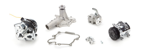 March Performance P545 Pulley Kit, 6-Rib Serpentine, Aluminum, Clear Powdercoated, Oldsmobile V8, Kit