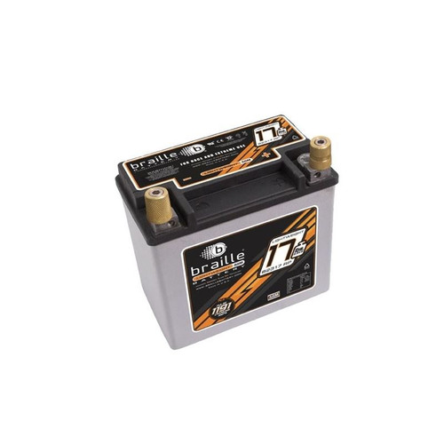 Braille B2317RP 12V Battery, 641 Cranking Amps, AGM, Top and Side Terminal, Each