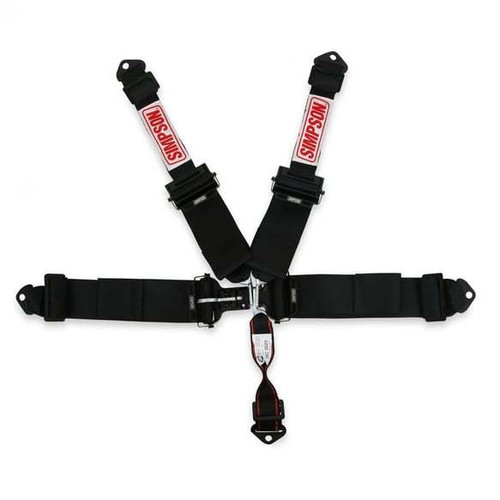 Simpson Safety 132LD5WB Harness, 5 Point, Latch and Link, SFI 16.1, Pull Down Adjust, Bolt In, HANS Ready, Black, Kit
