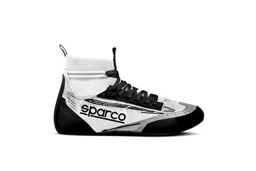 Sparco 0012A344BINR Driving Shoe, Superleggera, Mid-Top, FIA Approved, SFI 3.3/5, Carbon Fiber Outer, Fire Retardant Inner, White / Black, Euro 44, Pair