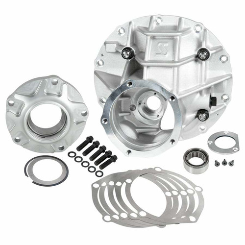 Strange P3203 Differential Case, HD Pro, 3.250 in. Bore, Depth Shims / Retainer Plate / Adjuster Nuts / Pinion Support Bolts Included, Aluminum, Natural, Ford 9 / 9-1/2 in, Each