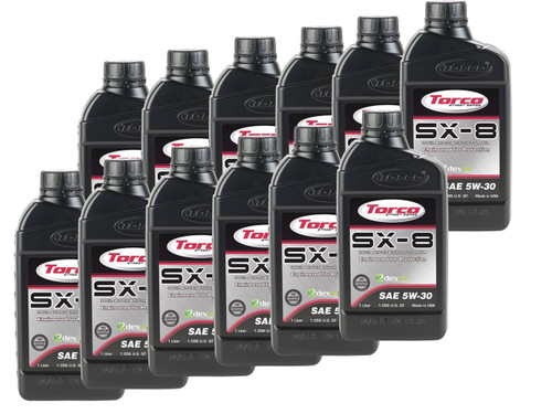 Torco A120530CE Motor Oil, SX-8, 5W30, Dexos1, Synthetic, 1 L Bottle, Set of 12